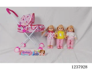 14-inch doll with English IC/Iron handcart/Shoes