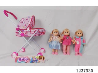 14-inch doll with English IC/Iron handcart/Shoes