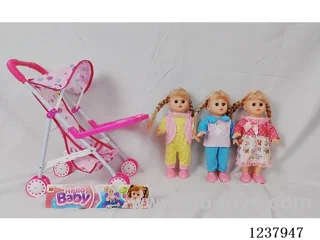 14-inch doll with English IC/Iron handcart/Shoes