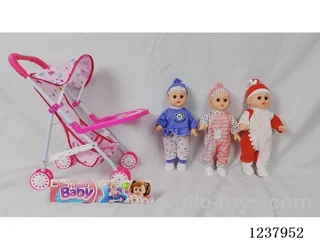 14-inch doll with English IC/Iron handcart/Shoes