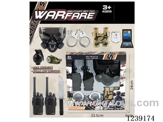 Police Set 10PCS - Walkie Talkie not Included Battery / Grenade with Sound Effects Included Battery