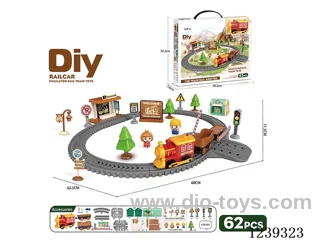 DIY assembled electric railcar 62PCS with music not included battery