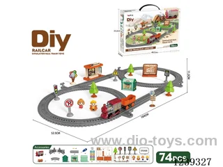 DIY assembled electric railcar 74PCS with music not included battery