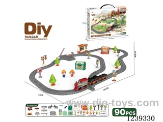 DIY assembled electric railcar 90PCS with music not included battery
