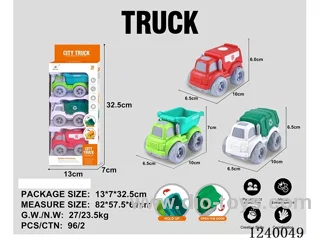 3 PCS Set Window Open Box Free Wheel Scooter Cartoon Car