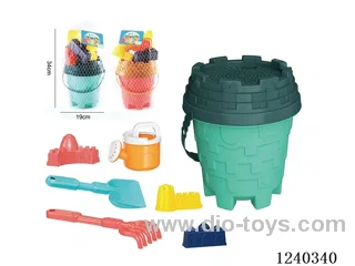 Beach Toys 7PCS (Coral Red/Yellow Green)