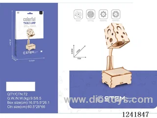 Wooden assembled colorful desk lamp