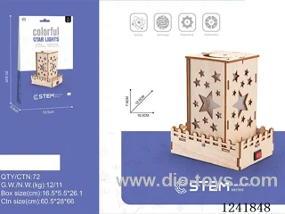 Wooden assembled luminous star lamp