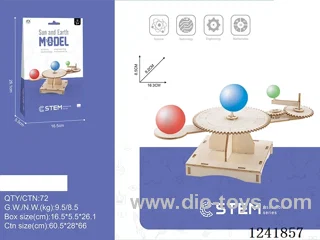 Wooden assembled triple globe
