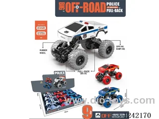 Dual pull back pickup truck climber 3 colors mixed 9PCS