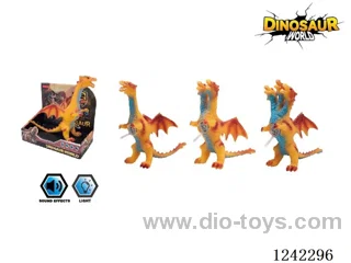 Vinyl Cotton Filled Dinosaur with flash/IC
