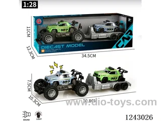 1:36 Alloy small inertia car + 1PCS pull back car W L/M included battery 3*AG13