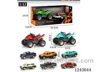 1:12 alloy inertia beach motorcycle+ free wheel alloy car