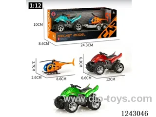 1:12 alloy inertia beach motorbike + free wheel alloy aircraft