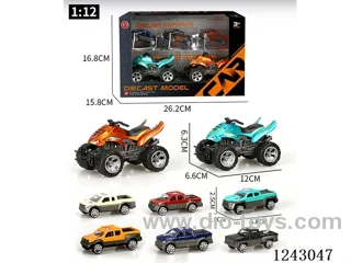 1:12 alloy inertia beach motorbike + 3PCS free wheel alloy car