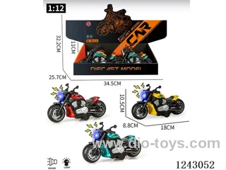 1:12 Alloy 6PCS Inertia Motorcycle W L/M included battery 3*AG13