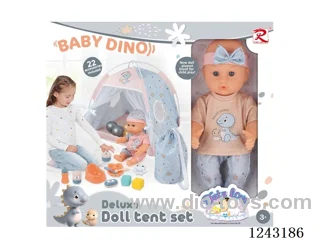 12-inch doll + dinosaur tent