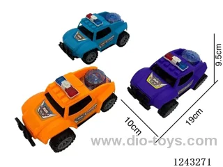 pull-wire off-road police car with light 3 colors