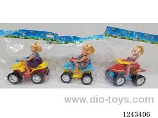 Pulling wire barbie beach motorbike