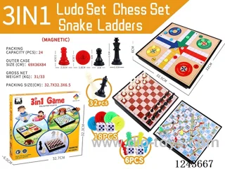 chess, flight chess, snake chess 3 in 1 (with magnetic)