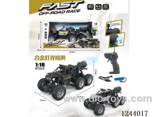 Alloy 6 Wheel Climbing Spray RC Car with light( included battery)3 colors