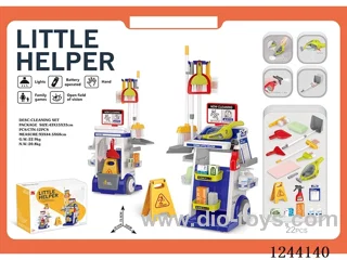 22PCS Cleaning trolley set with hoover, 3*AA battery not included