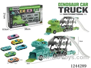 Portable Folding Slingshot Dinosaur Head Triple Cargo Car (2 Colours Mixed Green and Blue) (Blue)