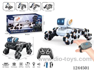 RC stunt dog W L/M with watch dual RC 2 colors included battery