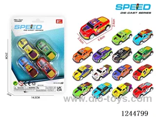 Pull Back Metal Racing Car 4PCS