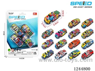 Pull Back Metal Racing Car 4PCS