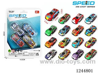 Pull Back Metal Racing Car 4PCS