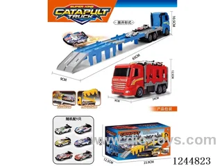 Inertia Tractor Dual Ejector Transporter with 6PCS AB Carts 3 Colours Mixed