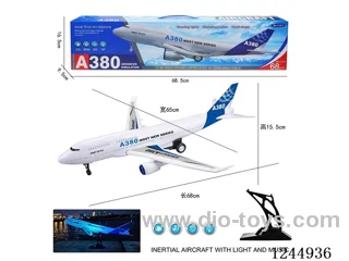 (GCC) Inertial Aircraft with Display Stand (Lights, Music, Included Battery)