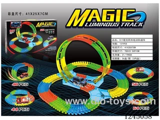 DIY Glow-in-the-Dark Building Blocks B/O Track Car with Lights Not Included battery