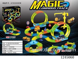 DIY Glow-in-the-Dark Building Blocks B/O Track Car with Lights Not Included battery