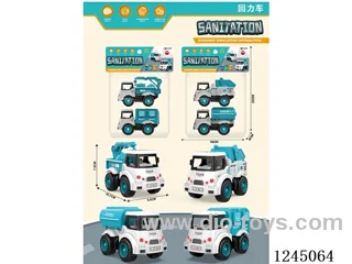 pull back city environmental brigade sanitation truck 2PCS