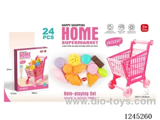 Shopping trolley with dessert