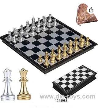 （GCC) Foldbale magnetic chess game with bag in colob ox