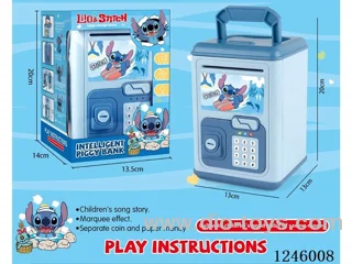 Stitch piggy bank(music version) (key unlocking/music/lighting)