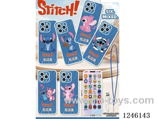 Stitch- children's touch-screen multi-function early education mobile phone with lanyard +USB charging cable (24PCS)