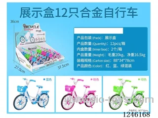 1:10 Alloy Mountain Bike 12PCS, 3 Colours Mixed-free wheel