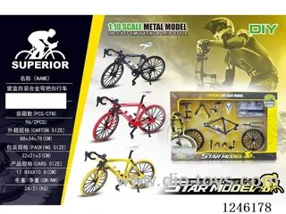 1:10 Alloy Mountain Bike, 3 Colours Mixed-free wheel