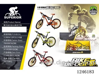 1:10 Alloy Mountain Bike 12PCS, 3 Colours Mixed-free wheel