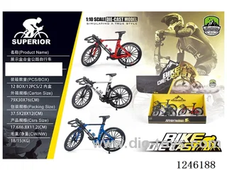 1:10 Alloy Mountain Bicycle, 3 Colours Mixed - Free Wheel