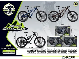 1:10 Alloy Mountain Bike, 3 Colours Mixed - free wheel