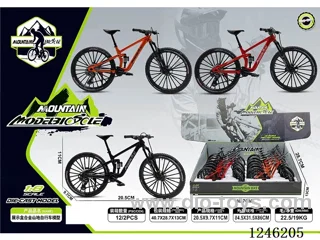 1:10 Alloy Mountain Bike 12PCS, 3 Colours Mixed - free wheel