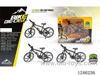 1:8 Alloy Mountain Bicycle, 3 Colours Mixed-free wheel