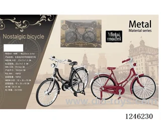 1:8 Alloy Vintage Bicycle, 2 Colours Mixed-free wheel free wheel