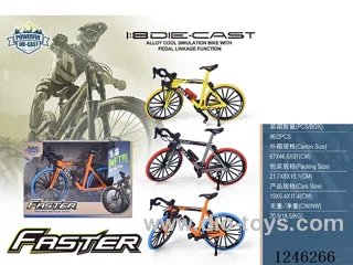 1:8 Alloy Mountain Bike, 3 Colour Mixed - free wheel