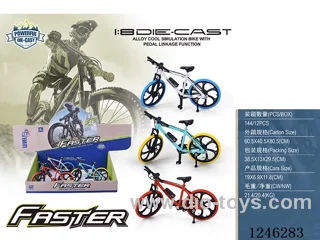 1:8 Alloy Mountain Bike, 3 Colours Mixed, 12PCS/Box-free wheel